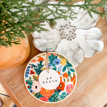 Load image into Gallery viewer, 6 Inch Hoop with Rifle Paper Co. Cream Garden Party Fabric and Circle Ornament