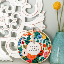 Load image into Gallery viewer, 6 Inch Hoop with Rifle Paper Co. Cream Garden Party Fabric and Circle Ornament