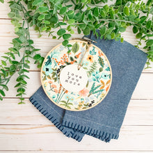 Load image into Gallery viewer, 6 Inch Hoop with Rifle Paper Co. Herb Garden Fabric and Circle Ornament
